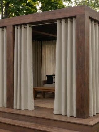How to install custom outdoor curtains on a patio?