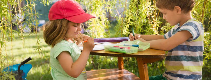 Boy & Girl drawing together