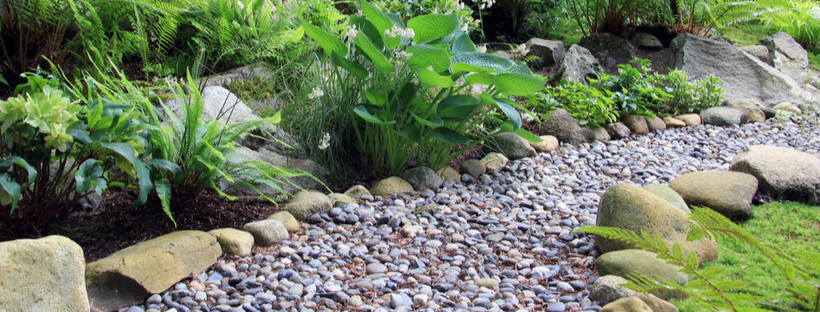 Pebbled path in a garden