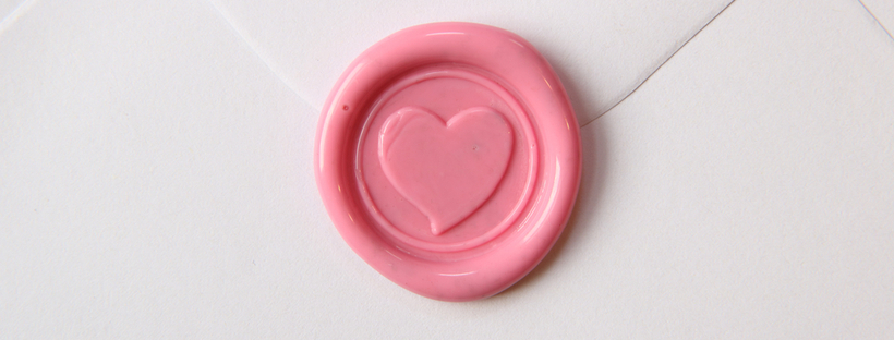 Pink wax seal with heart